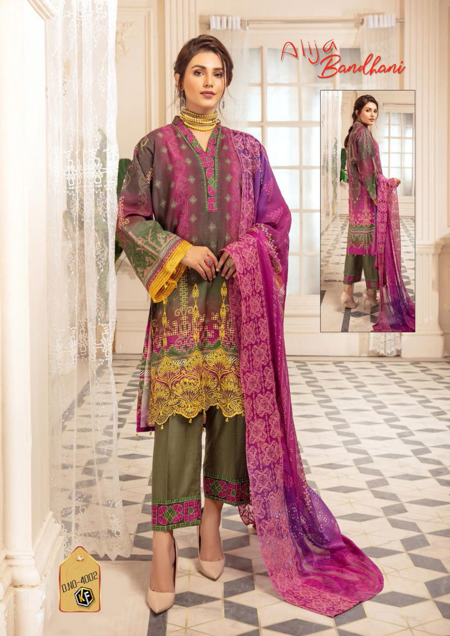 Alija Bandhani Vol 4 By Keval Cotton Salwar Suits Catalog